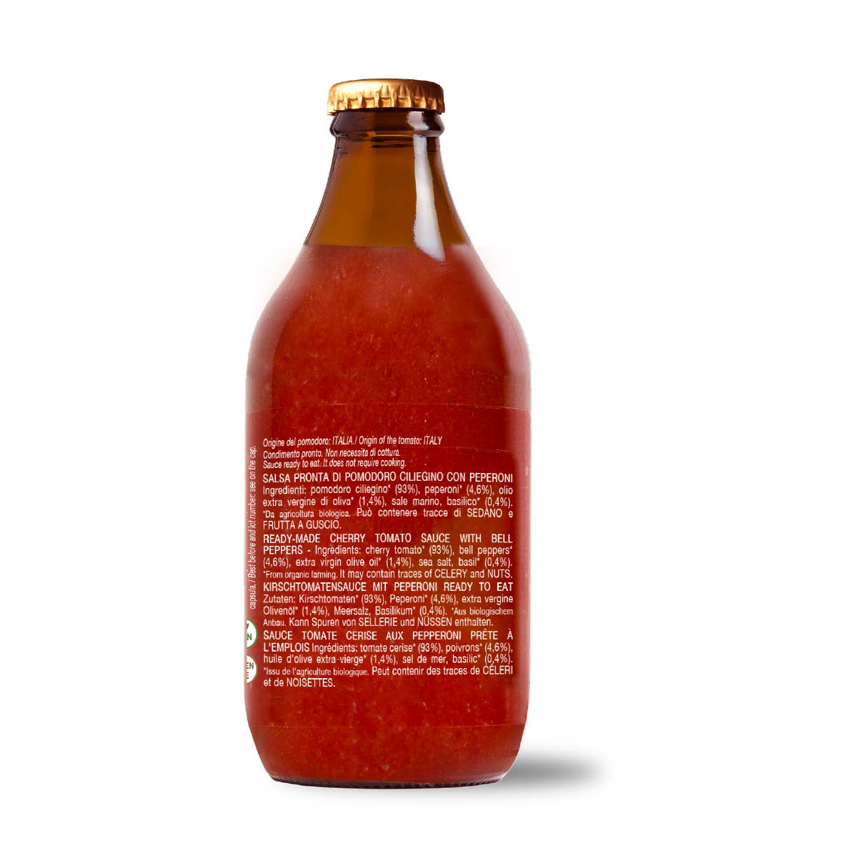 Sauce tomate cerise prête à l'emploi avec poivrons biologiques 330g