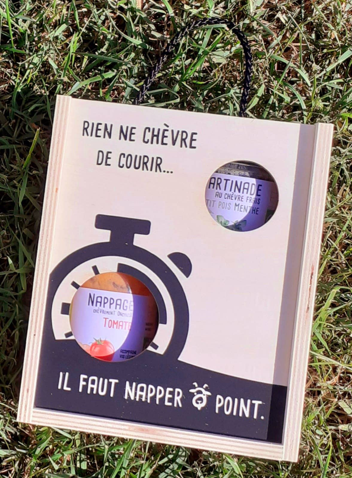 Coffret chèvre (2 tartinades et 2 nappages) en bois