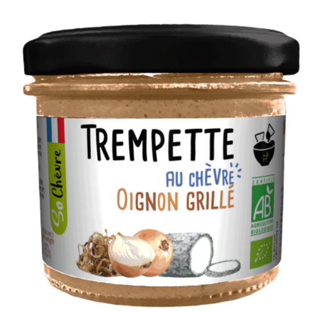 Trempette chèvre affiné, oignon grillé